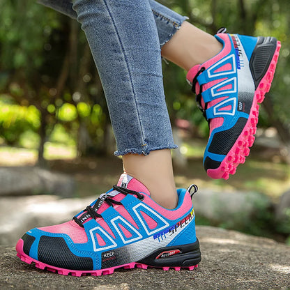 Scarpe da trekking da donna per attività outdoor, scarpe sportive da escursionismo, scarpe tattiche da caccia antiscivolo, scarpe da arrampicata traspiranti con lacci, ciclismo