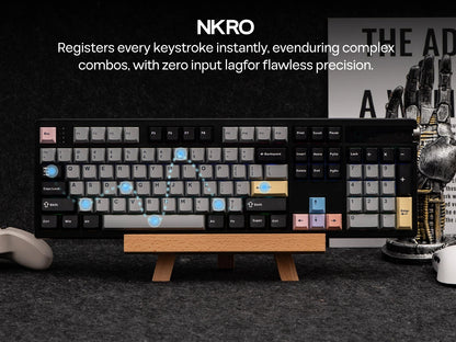 EPOMAKER TH108 PRO 100% Full-Sized Hot-Swap Wired/BT/2.4Ghz Wireless Mechanical Keyboard with Screen & Knob 10000mAh Battery