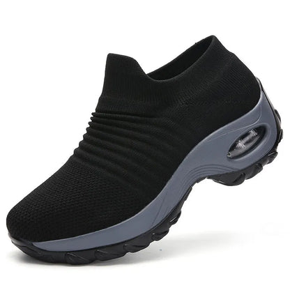 Fashion Women's Lightweight Sneakers Running Outdoor Sports Breathable Mesh Comfortable Air Cushion Lace-Up Shoes