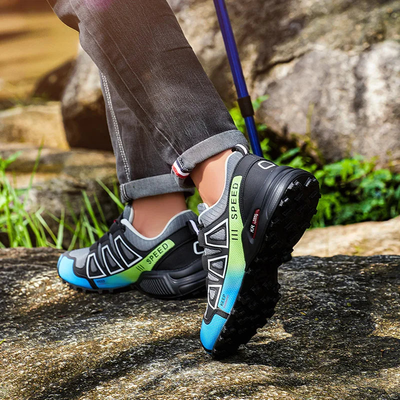 Zapatillas de senderismo impermeables para hombre, calzado deportivo outdoor con cordones, zapatillas casuales de ciclismo para mujer, calzado táctico de entrenamiento antideslizante para campo