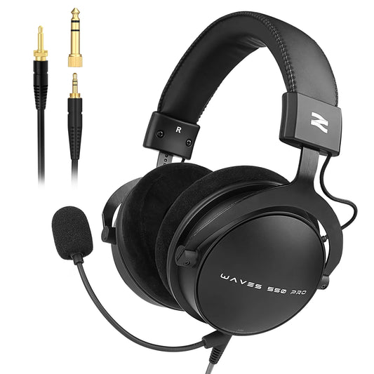 Casque filaire circum-auriculaire Talomen TOP W550X avec haut-parleurs de 50 mm, basses profondes, câble détachable et microphone intégré – Casque pour jeux vidéo, DJ, studio et bureau