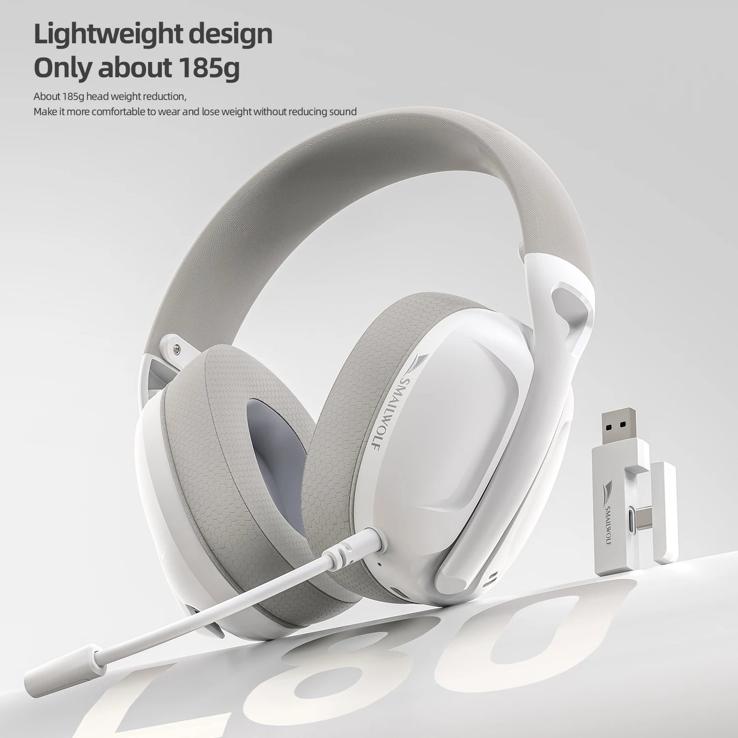 SMAILWOLF L80 Bluetooth wireless 2.4g three-mode gaming headset laptop home thin and light sports headset with microphone
