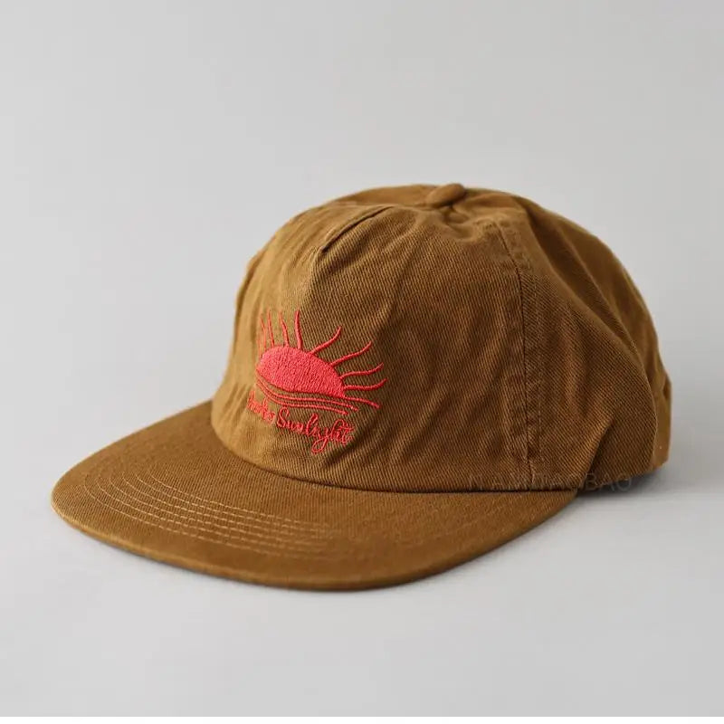 Cappellino da baseball con visiera piatta, carino, per donne, uomini e adolescenti, con ricamo "Sunrise", cappellini estivi e cappelli da sole