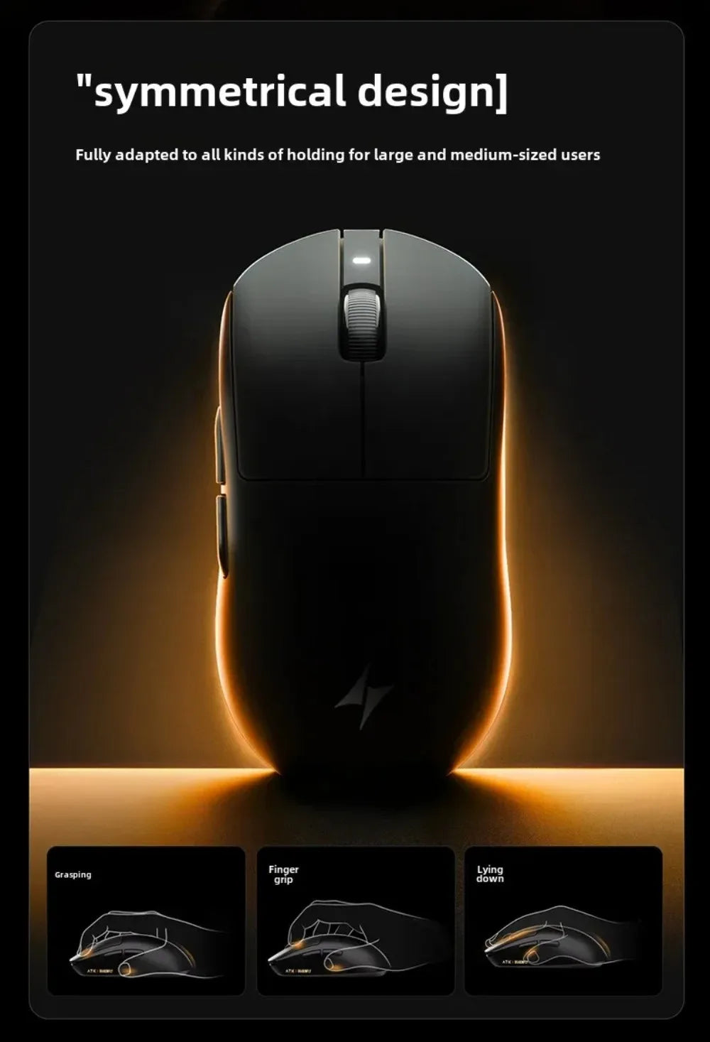 ATK Dragonfly A9 Wireless Bluetooth Mouse Gaming Ergonomic Design Fast Response PAW3950 Ultra 800mAh Lightweight 8KHz esports