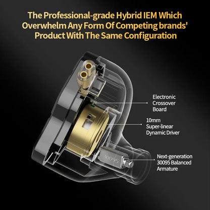 KZ ZSN Pro 2 In-Ear Metal Headphones Sport Noise Canceling Music Headphones Hybrid Drivers 1BA+1DD HIFI Bass Headphones