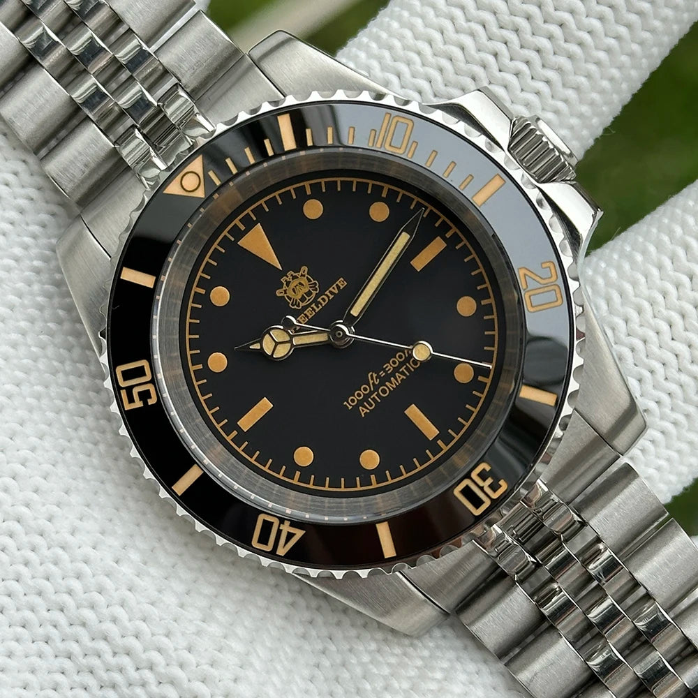 STEELDIVE SD1954V Ceramic Bezel 41MM Stainless Steel Case 300M Waterproof Vintage Luminous NH35 Automatic Men's Dive Watch