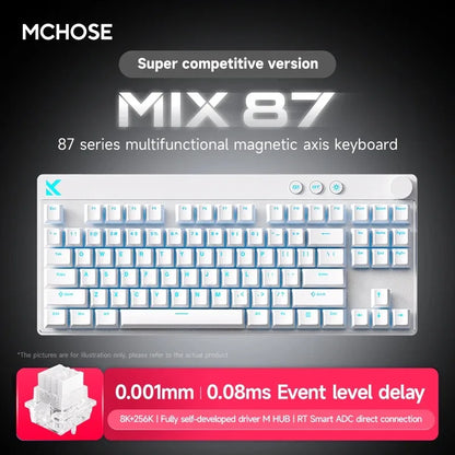 Mchose Mix87 magnetisch toetsenbord, bedraad gamingtoetsenbord, 8K+256K, e-sport, 0,08 ms lage latentie, e-sport, op maat gemaakte gameraccessoires