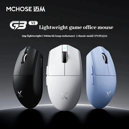 MCHOSE G3 V2 Pro/Ultra Lightweight E-sports Mouse Three mode Gaming office wireless Bluetooth PAW3395 Fully self-developed