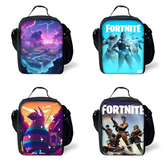 Детска изолирана чанта с голям капацитет Hot Game FortniteS за момчета и момичета, за ученици, пикник на открито, многократна термо хладилна кутия за обяд