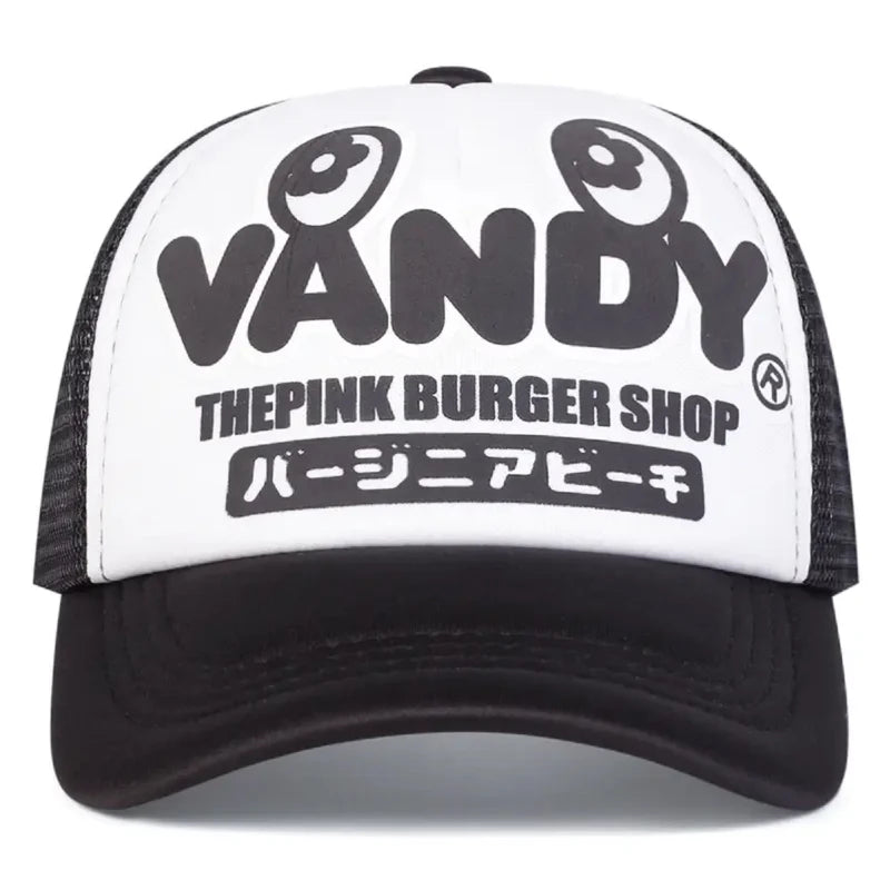 2025 Simple New Net Cap VANDY Japanese Printed Fashion Street Hip Hop Hat Outdoor Leisure Daily Sunshade Hat Unisex Baseball Hat