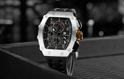 Orologio da uomo TSAR BOMBA New TB8204, cronografo al quarzo giapponese, impermeabile 50M, stile sportivo fashion, orologio da polso di lusso, regalo da uomo
