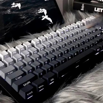 2025 New Original Daylight Cherry Keycaps PBT Translucent Gradient Color Side Engraving Personalized for MX Mechanical Keyboards