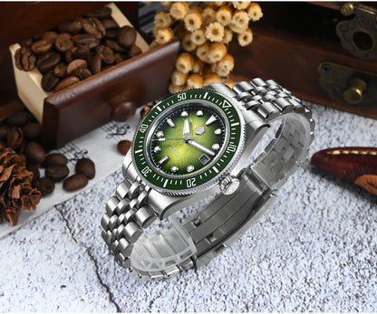 San Martin 37,5 mm 40 mm emajlirana ura z vzorcem spirale in vrtinca za moške, luksuzna potapljaška ura, Miyota 9015, avtomatski mehanski mehanizem, vodoodporna do 200 m, SN0148