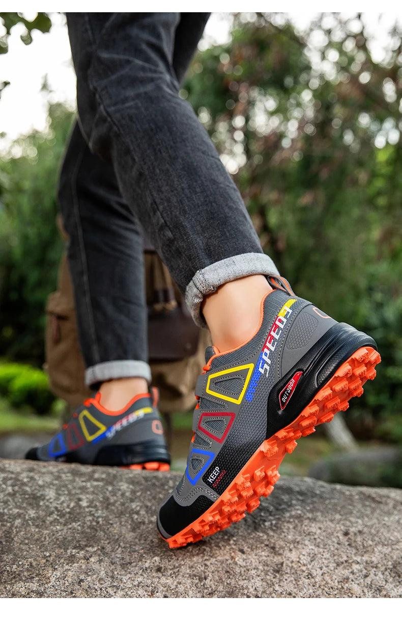 Zapatillas de ciclismo para hombre, calzado outdoor de montaña y cross-country, antideslizante y resistente al desgaste, para entrenamiento de ciclismo y senderismo