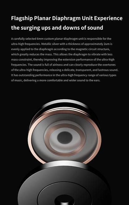 TRN SHELL Four-Unit Dynamic Driver Planar Hybrid Headphones Triple Dynamic + Planar Acoustic Architecture Headphones