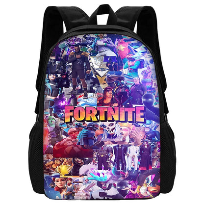 Mochila escolar infantil con bolso de hombro y estuches para lápices, bolsas escolares con diseño de juego popular F-FortniteS para niños y niñas, el mejor regalo