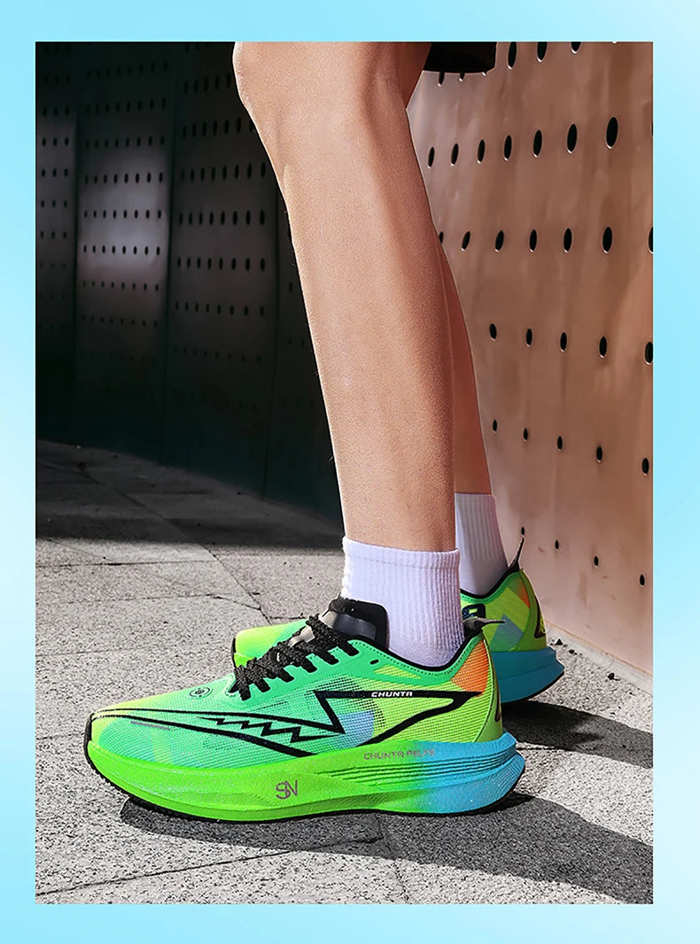 Men Running Shoes Carbon Board Speciality Marathon Sports Breathable Lightweight Women's Comfortable Nonskid Chunta Sneakers