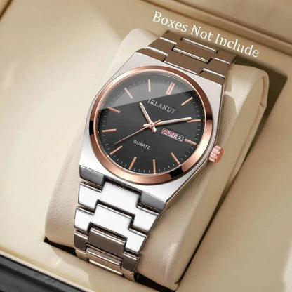 Luxury Mens Calendar Quartz Wristwatches Fashion Men Business Watches Clock Gift Reloj Hombre（Without Box）