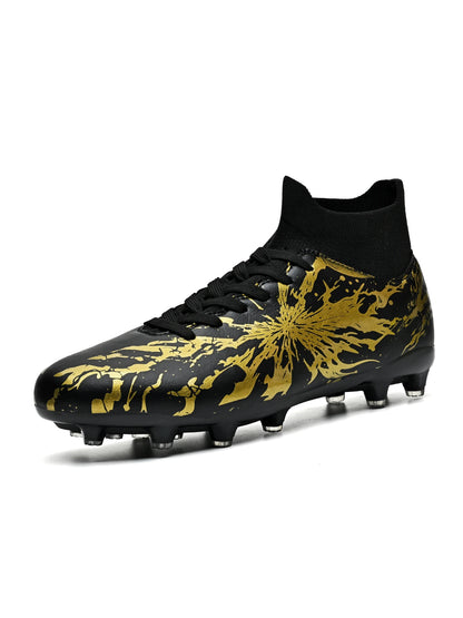 Chaussures de football pour hommes, modèle AG FG, design aérodynamique et léger, excellente adhérence, idéales pour les entraînements quotidiens sur gazon et les matchs de l’équipe de football scolaire.