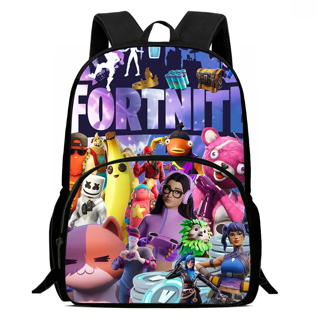 Kids  School Backpack with Front Pocket,  Light Weight Cartoon Fortnite Children Backpack For Age 6-9 , Bags For Boys Girls