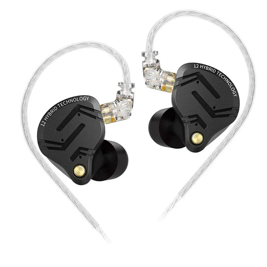 Słuchawki douszne KZ ZS12 PRO X Hybrid Dynamic Balanced Armature IEM, słuchawki douszne Hi-Fi z odłączanym, posrebrzanym kablem, przewodowe słuchawki douszne klasy studyjnej