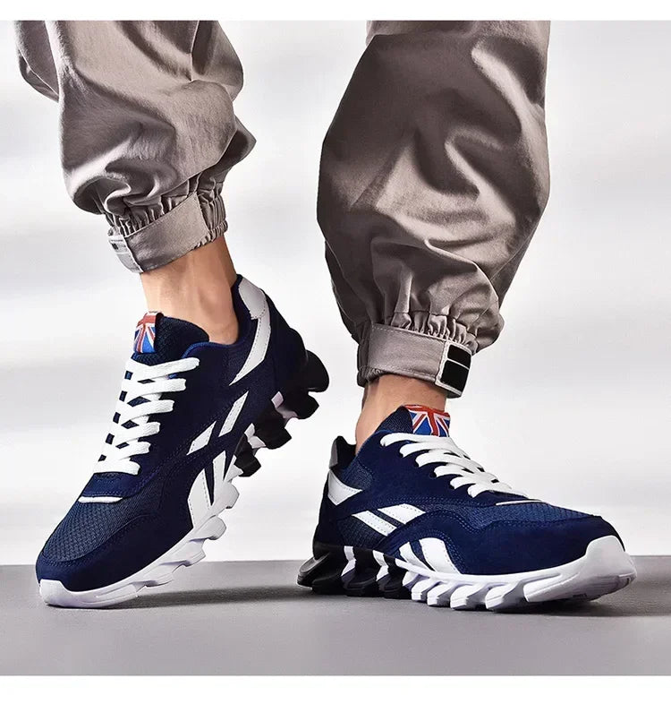 Brand Trend størrelse 46 47 48 slidstærke fitness-sneakers til mænd med støddæmpning, tyk sål og åndbare udendørs løbesko til mænd