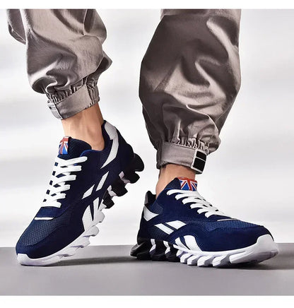 Brand Trend størrelse 46 47 48 slidstærke fitness-sneakers til mænd med støddæmpning, tyk sål og åndbare udendørs løbesko til mænd