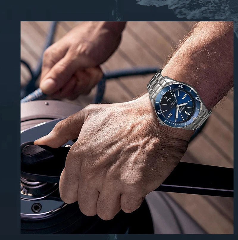 NORTH EDGE 42mm Men Mechanical Wristwatch Luxury Sapphire Glass MIYOTA 8215 Automatic Watches 10bar Waterproof Watch Men ANCHOR