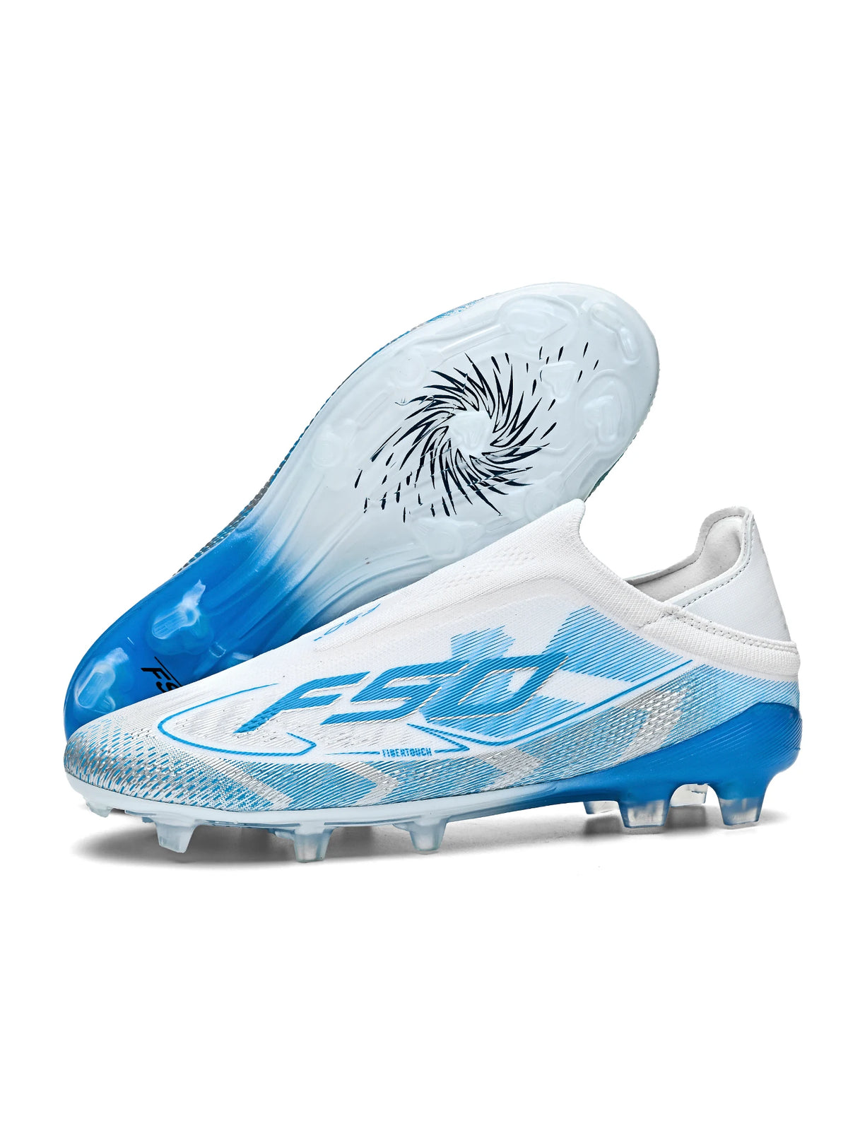 Chaussures de football classiques AG/FG, crampons longs résistants à l'usure en TPU, tige en tissu mélangé PU, antidérapantes et confortables pour le football en plein air pour enfants