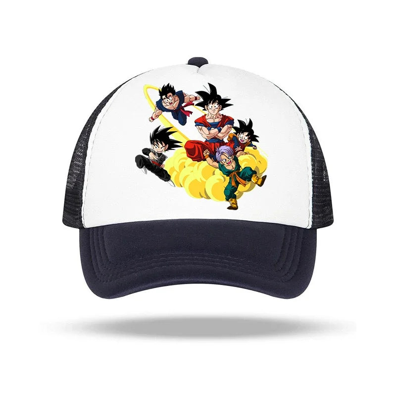 Cappellino con visiera Dragon Ball per ragazzo con stampa anime di Goku - Cappellini per bambini e adulti - Cappellini estivi traspiranti - Cappellini alla moda in stile cartone animato - Abbinabili ai costumi - Di tendenza