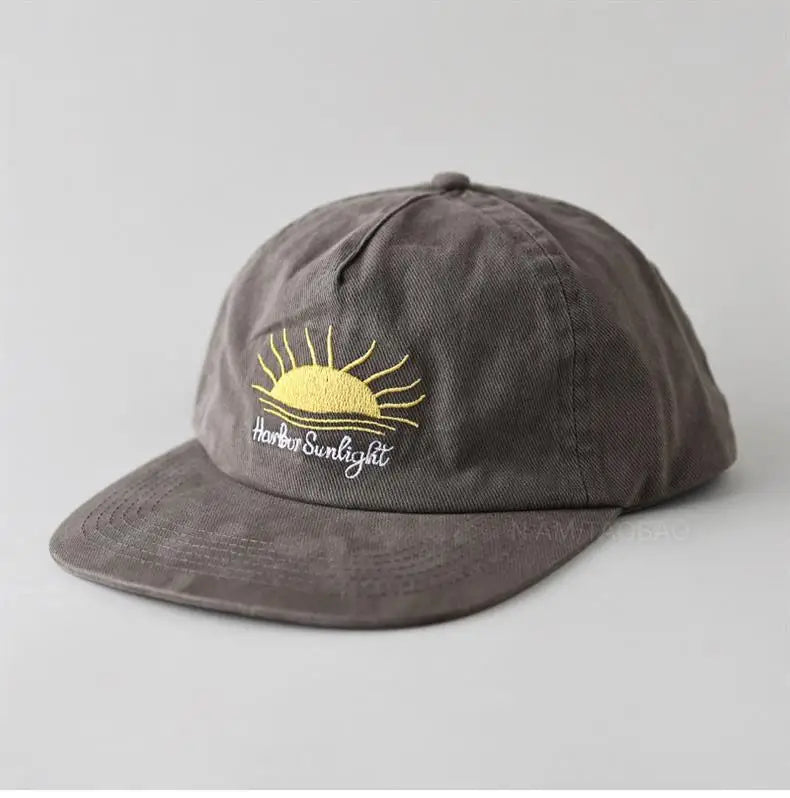 Cappellino da baseball con visiera piatta, carino, per donne, uomini e adolescenti, con ricamo "Sunrise", cappellini estivi e cappelli da sole