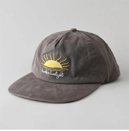 Cappellino da baseball con visiera piatta, carino, per donne, uomini e adolescenti, con ricamo "Sunrise", cappellini estivi e cappelli da sole