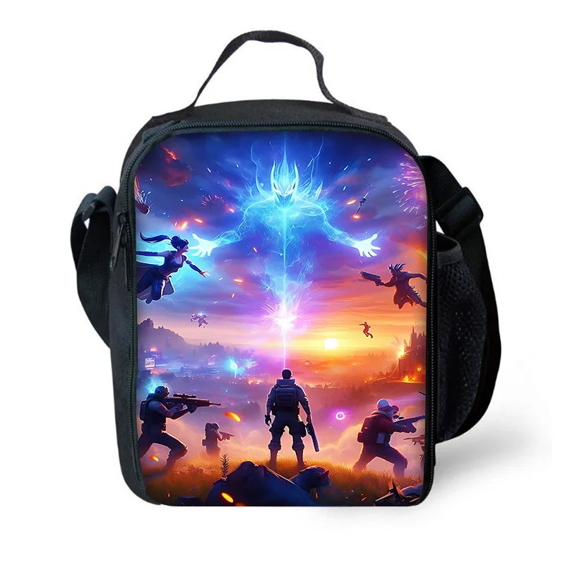 Hot Game Shooting Fortnites Child Insulated Large Capacity Bag for Boy Girl Student Outdoor Resuable Thermal Cooler Lunch Box