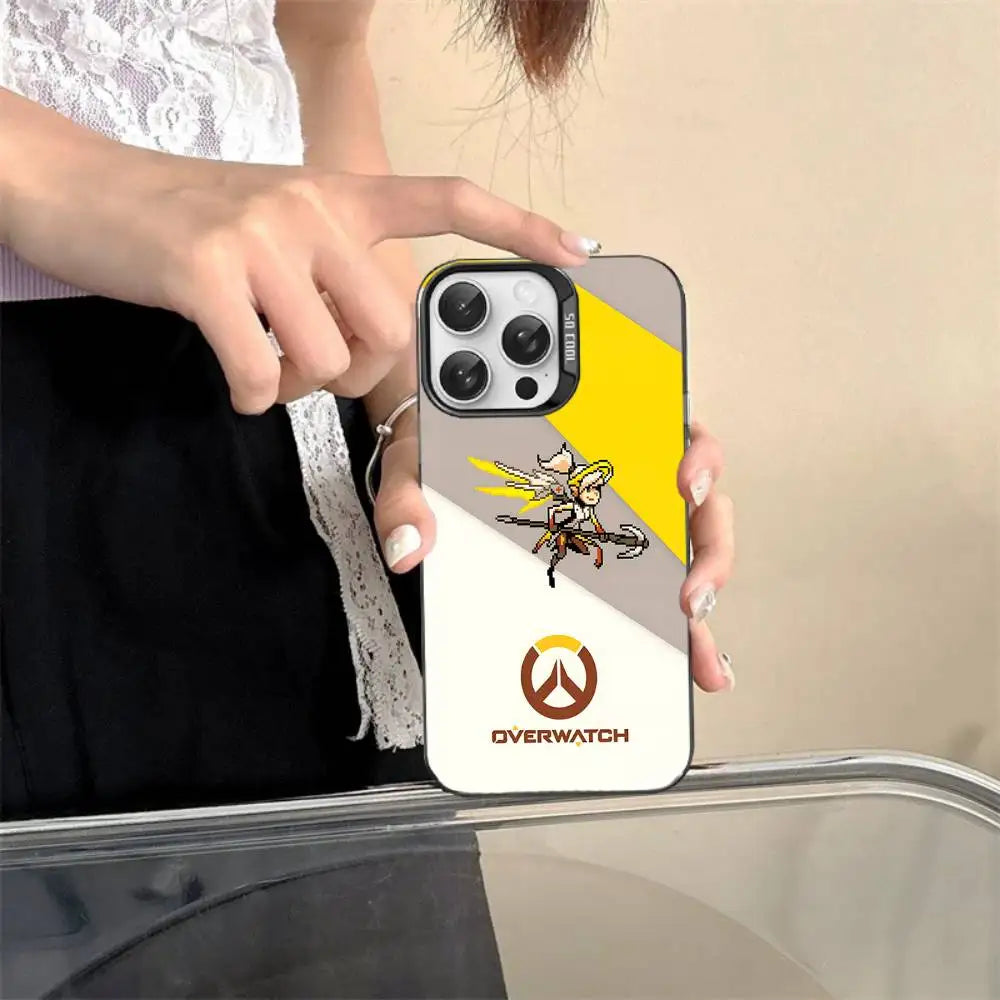 Game O-Overwatch Pixel Style Phone Case For iPhone 17 16 15 14 13 12 11 Pro MAX Matte Shockproof Back Anti-Fall Matte Cover
