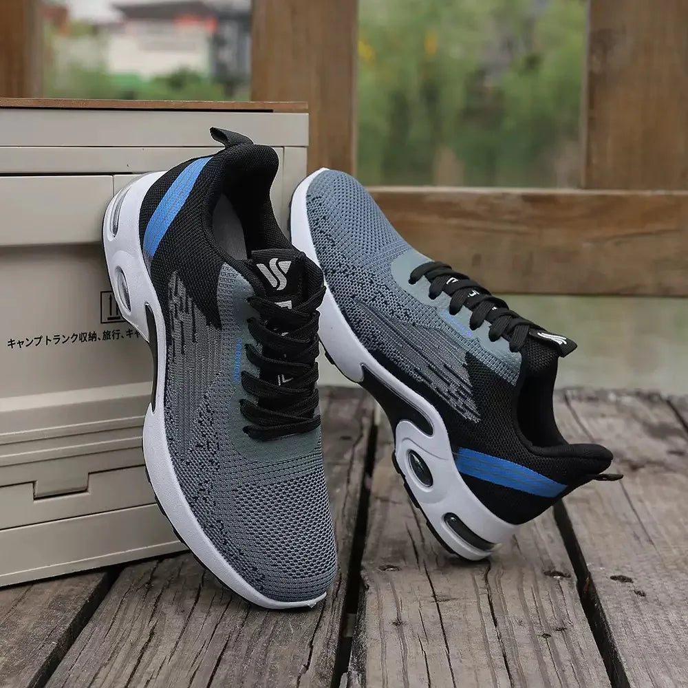Zapatos para hombre, calzado casual para hombre, malla transpirable, amortiguación de aire, suela suave, zapatillas deportivas modernas con bloques de color