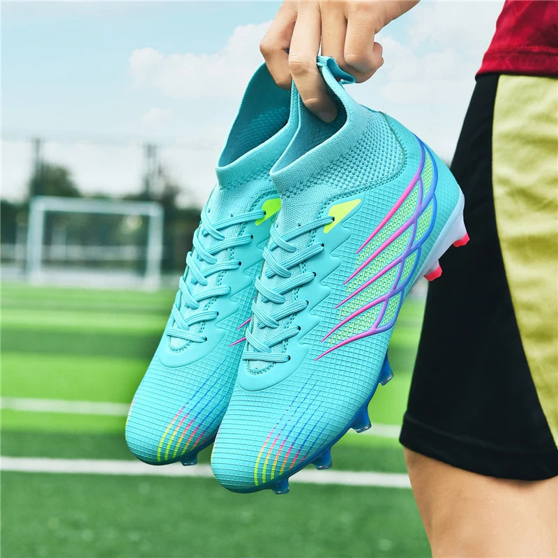 Superfly FG bottes de Football crampons de Football en plein air chaussures noires chaussures de Sport professionnelles souples bottes confortables respirantes grande taille