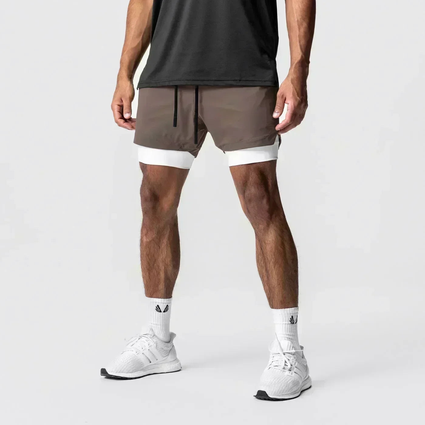 Pantaloncini da palestra da uomo Anime Demon Slayer ad asciugatura rapida, pantaloncini doppio strato 2 in 1, sportswear Y2K estate 2026, streetwear traspirante
