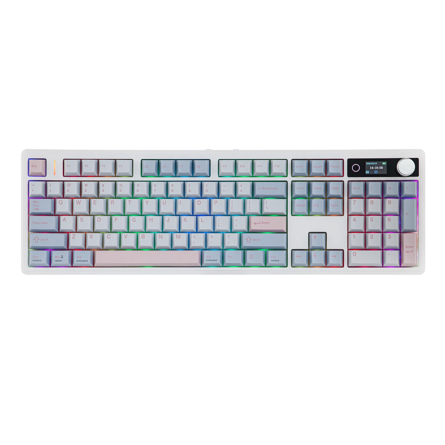 EPOMAKER TH108 V2 PRO 100% ANSI US Layout Wired/Bluetooth/2.4Ghz Wireless Mac Modifier Mechanical Keyboard with Screen & Knob