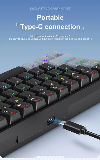 61 Keys Mechanical Keyboard Wired,APAYADO K61 RGB 60% Portable Mini Keyboard Black,White, Red/Blue Switch for Gaming