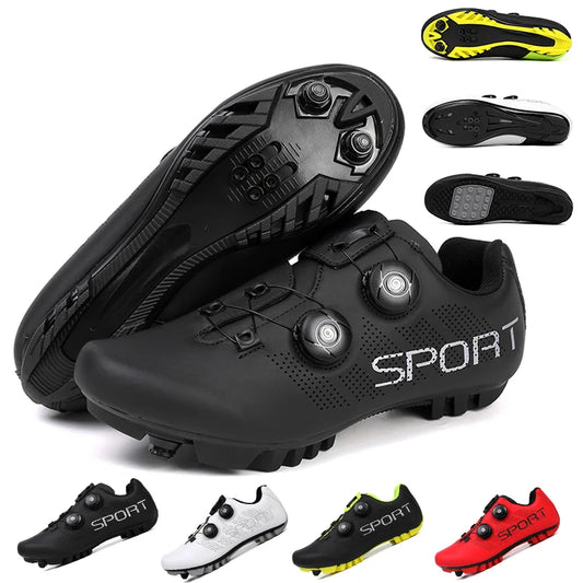Zapatillas de ciclismo ultraligeras, transpirables y ligeras, con suelas rígidas compatibles con SPD para entrenamiento y competición en bicicleta de carretera y montaña