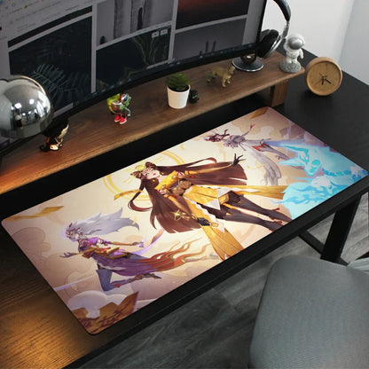 Podložka pod myš a na stůl Amaterasu Kiriko Overwatch s podložkou, herní příslušenství Prime Gaming, XXL podložka pod klávesnici
