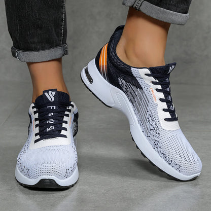 Zapatos para hombre, calzado casual para hombre, malla transpirable, amortiguación de aire, suela suave, zapatillas deportivas modernas con bloques de color