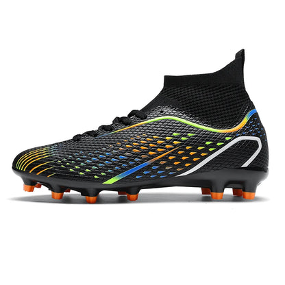 Zapatillas de fútbol para hombre, botas de fútbol profesionales para césped y futsal, unisex, para partidos en césped y entrenamiento al aire libre, tacos antideslizantes y transpirables
