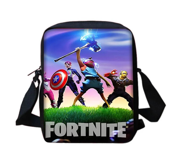 Mochila escolar infantil con bolso de hombro y estuches para lápices, bolsas escolares con diseño de juego popular F-FortniteS para niños y niñas, el mejor regalo