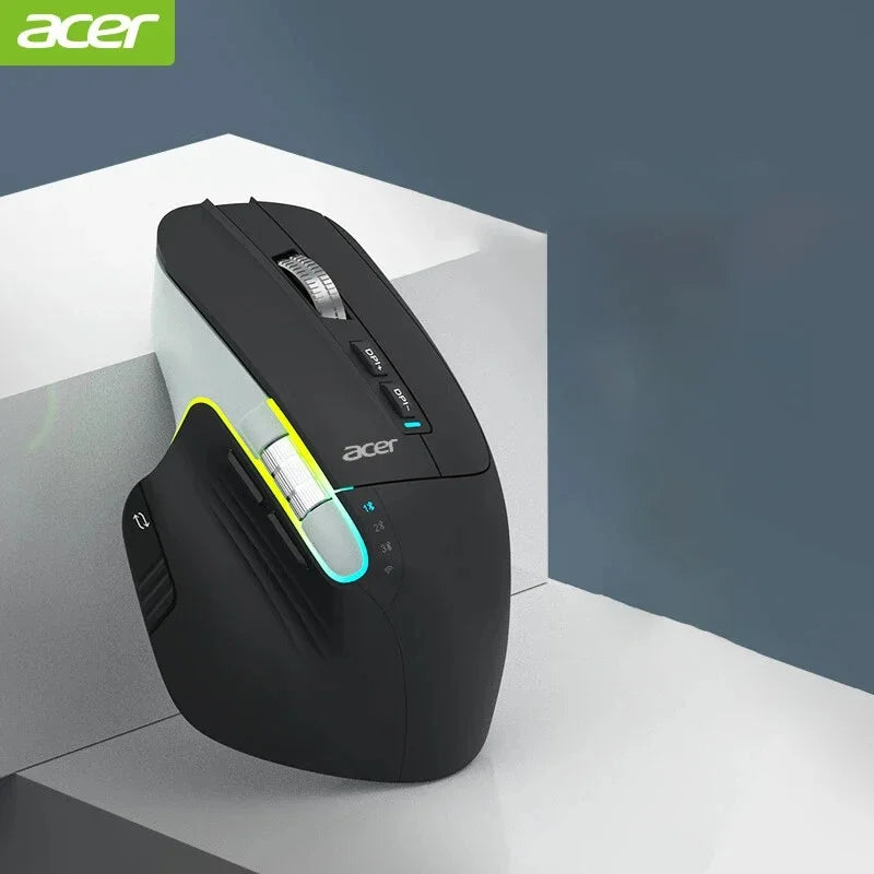Acer Omr225 Gamer Mouse 3mode Bluetooth Wireless Mouse Dual Scroll Ergonomic Mouse Custom Programming Gaming Mice Office Mouses