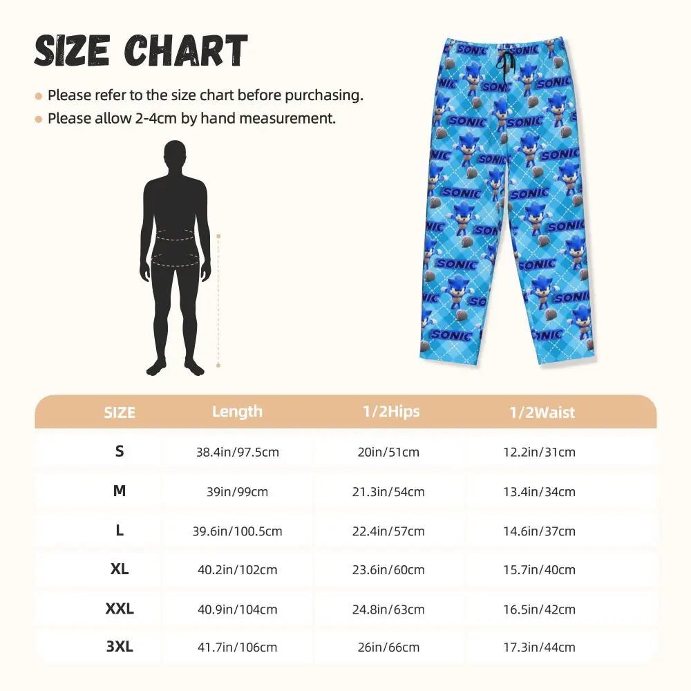 Custom Women Soniced Pajama Pants Printed Hedgehog Game Sleep Sleepwear Bottoms with Pockets