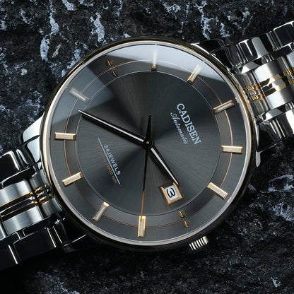 CADISEN Mechanical Wristwatches MIYOTA 9015 Movement Automatic Ultra-thin Watch Sapphire Waterproof Rose gold Business Watches
