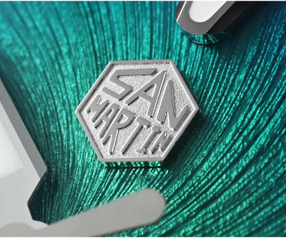 San Martin 37,5 mm 40 mm emajlirana ura z vzorcem spirale in vrtinca za moške, luksuzna potapljaška ura, Miyota 9015, avtomatski mehanski mehanizem, vodoodporna do 200 m, SN0148