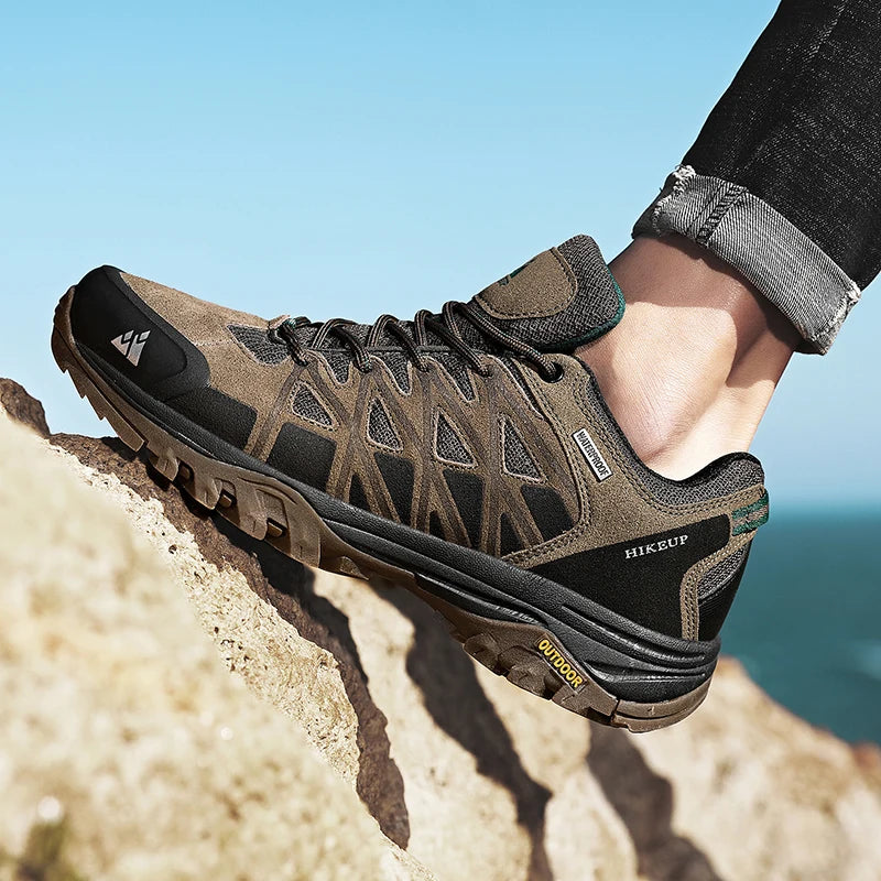 HIKEUP módní outdoorová obuv, pánské sportovní trekové boty do hor a na kempování, neklouzavé a odolné proti opotřebení