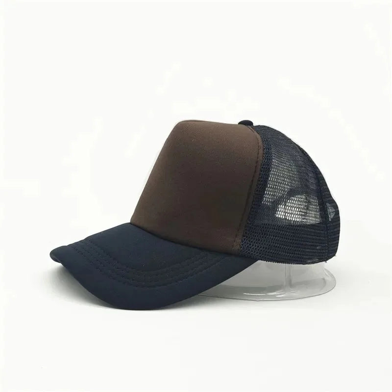 Unisex Cheaper 5 Panel Trucker Hat For Adult Summer Net Baseball Cap Men Women Blank Mesh Adjustable Sun Hat Visor